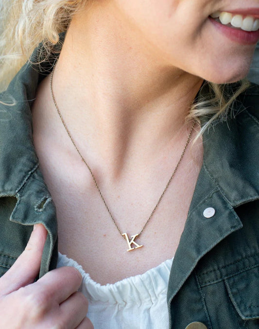 Spice Gold Initial Necklace in a Jar