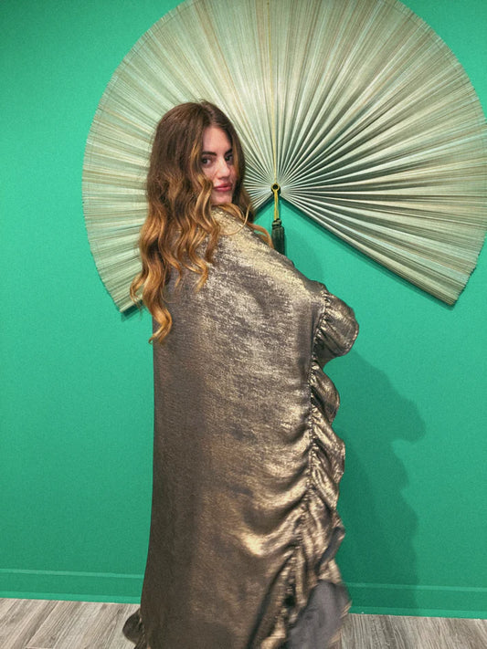 Silver Metal Lilith Ruffle Cape