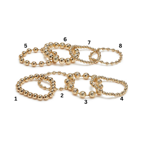 Gold Bead Stretch Bracelets