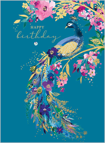 Peacock Birthday Card