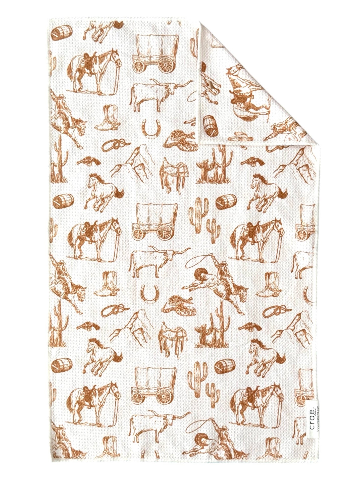 Western: Double-Sided Hand Towel: Cream / 17x27 in / Hand Towel