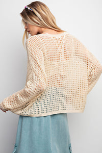 Oatmeal Open Knitted Sweater Top