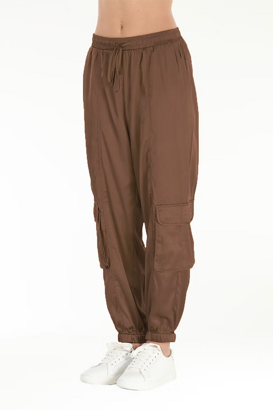Satin Cargo Joggers