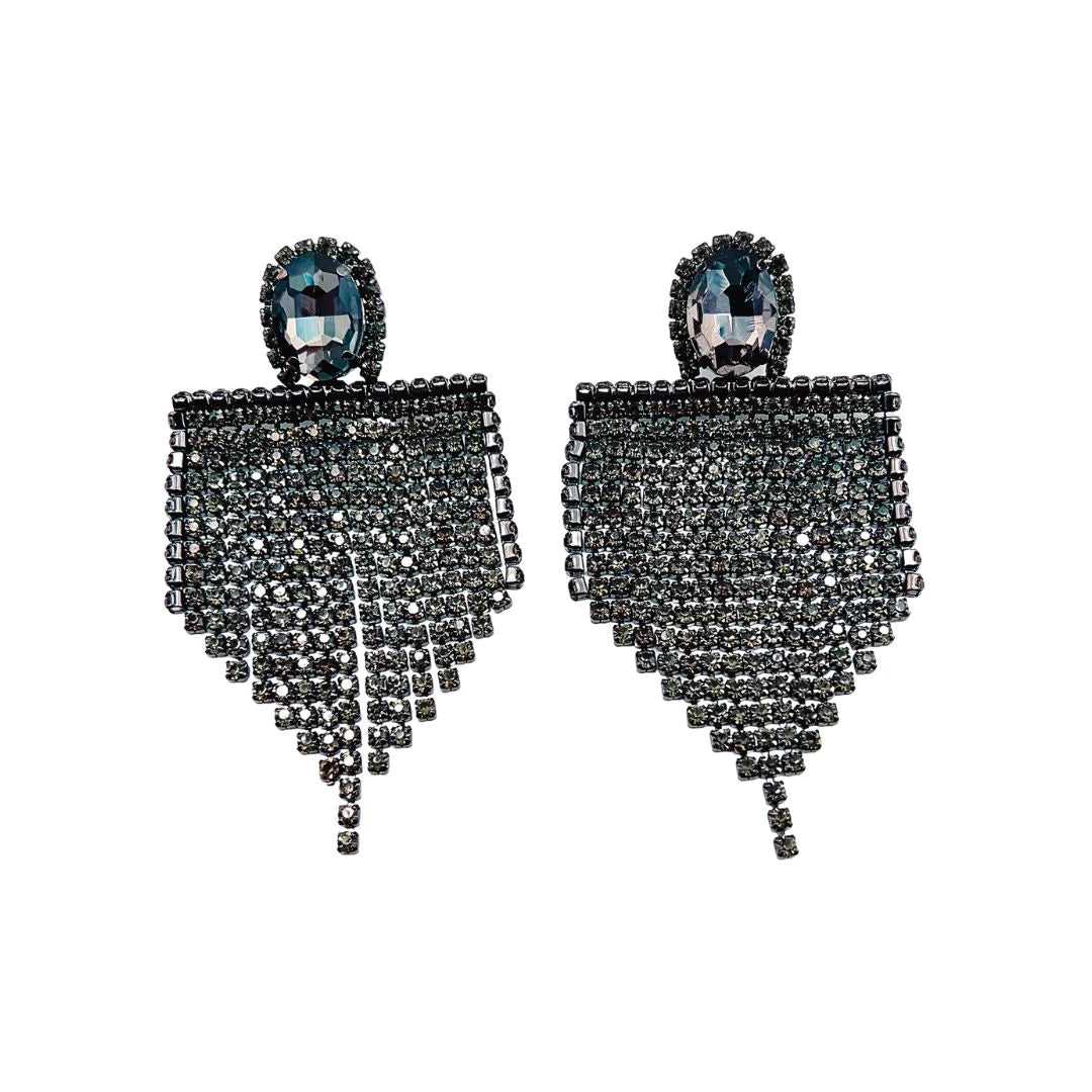 Bedazzled Black Earrings