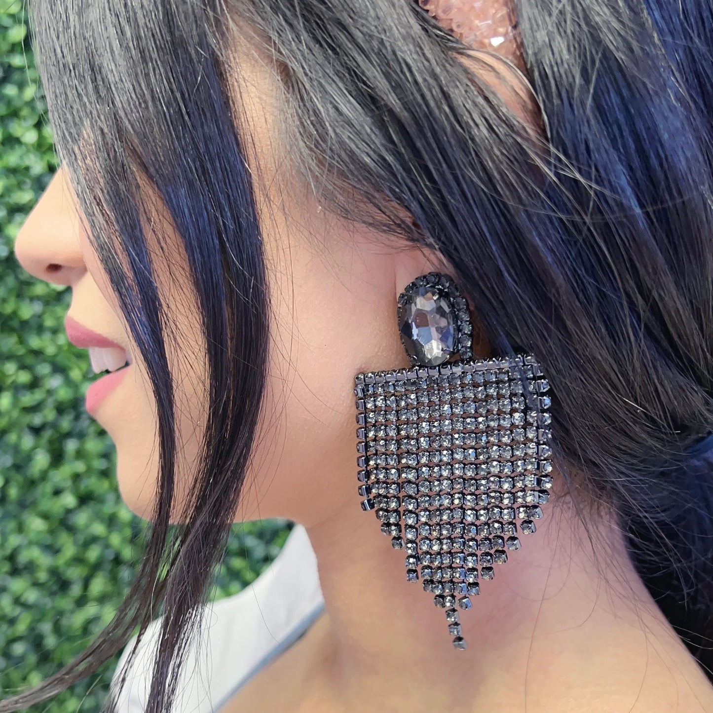 Bedazzled Black Earrings