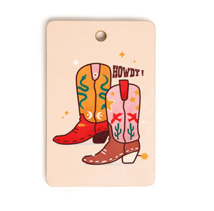 Howdy Cowboy Boots Cutting Board