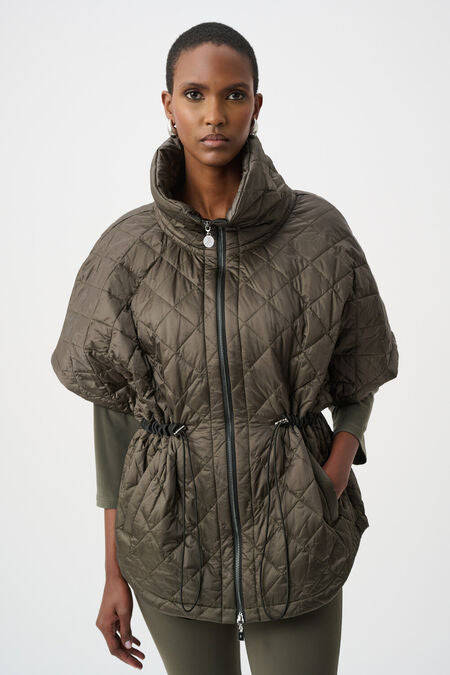 Charcoal Avocado Quilted Vest by Joseph Ribkoff