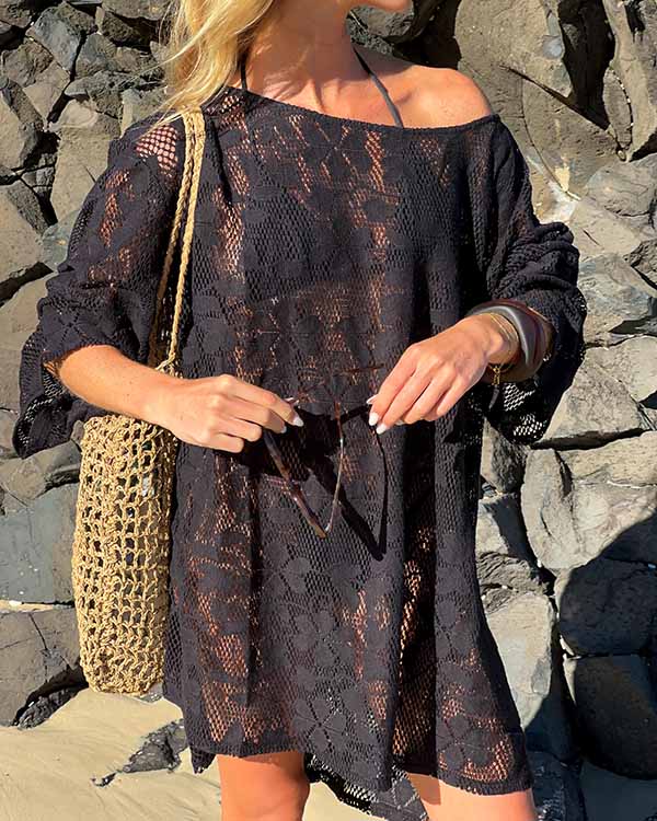 Maya Black Lace Cover Up