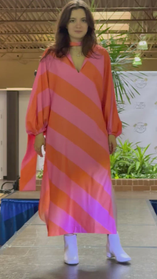 Pink & Orange Caftan Dress