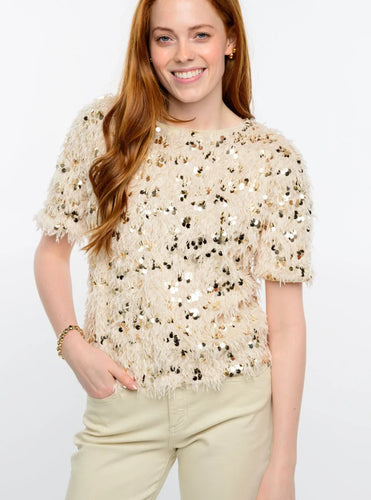 Fuzzy Sparkle Tee Top