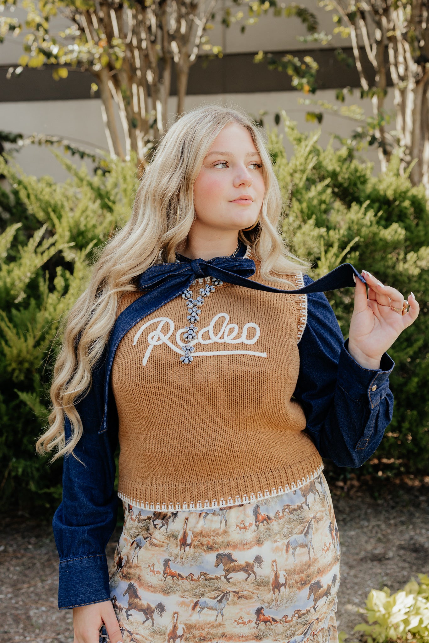Brown "Rodeo" Pullover Sweater Vest