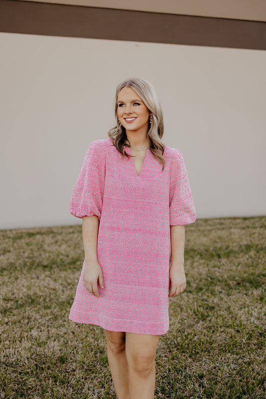 Pink Eyelet Bow Back Dress- Uncle Frank