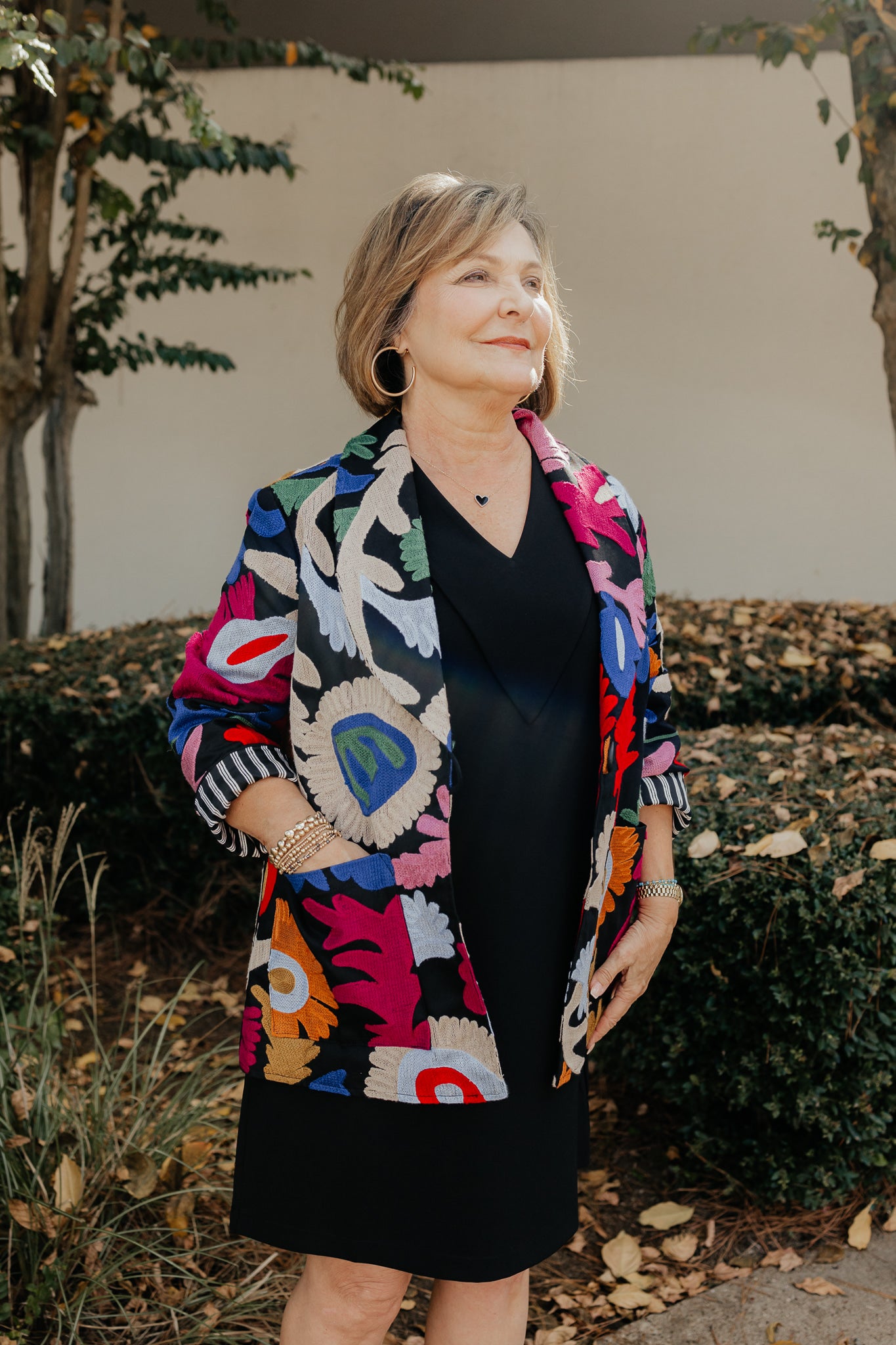 John Mark Embroidered Oversized Blazer