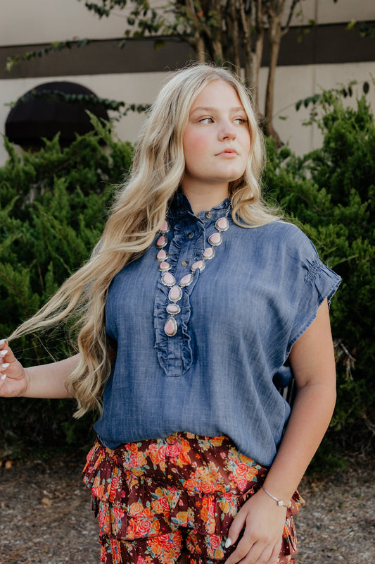 Demi Denim Top - Sister Mary