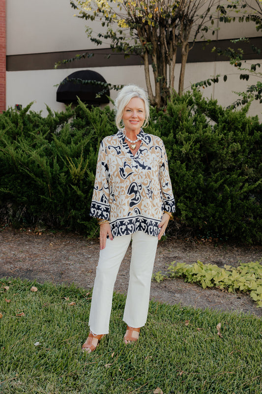 Ethnic Border Placket Tunic