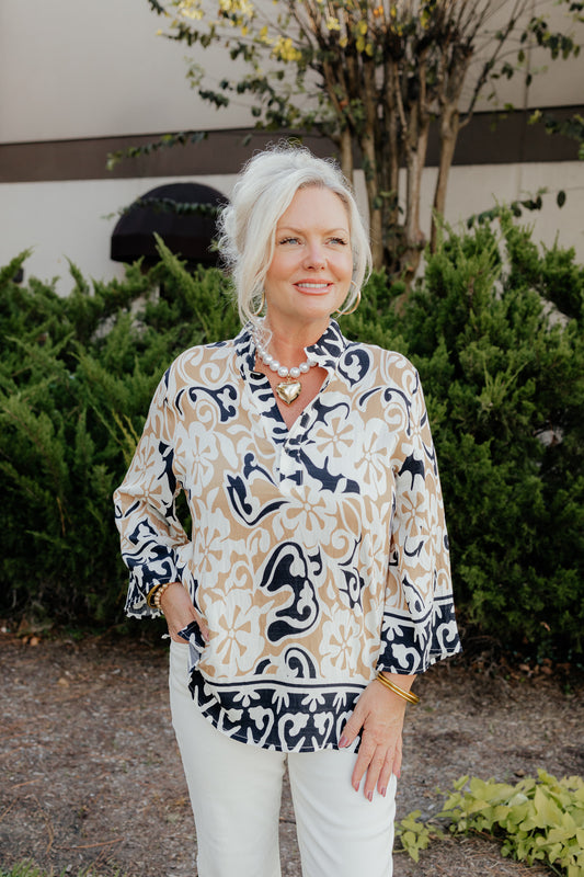 Ethnic Border Placket Tunic