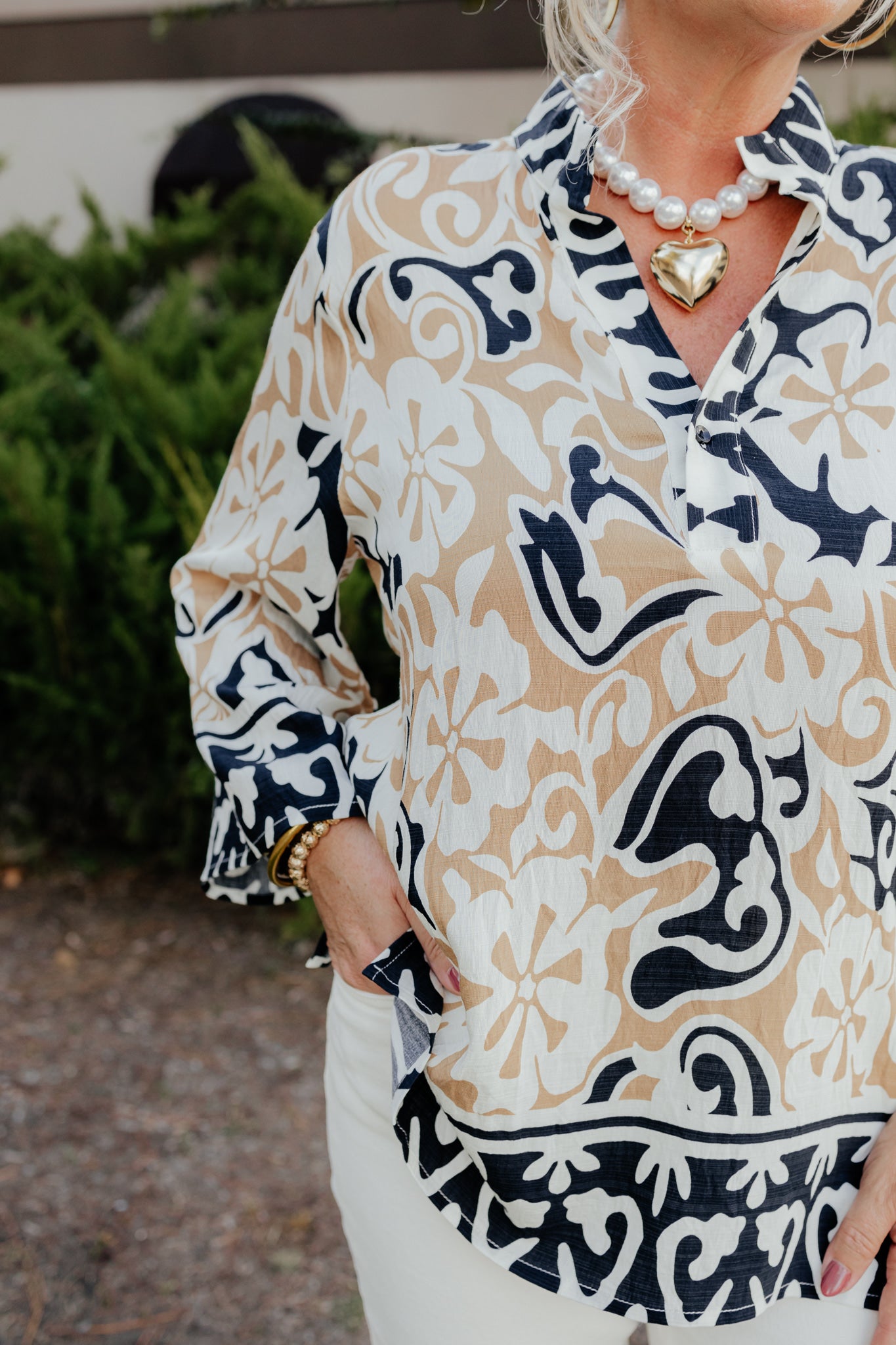 Ethnic Border Placket Tunic