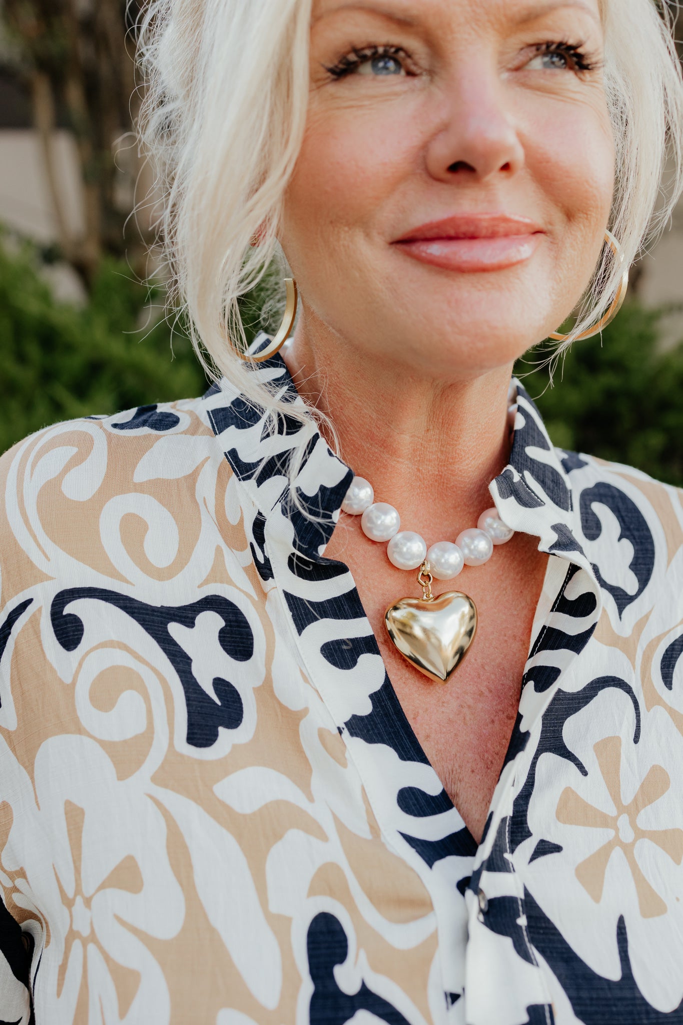 Pearl Necklace with Heart