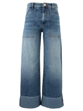 Meg HR Wide Leg Roll U by Kut