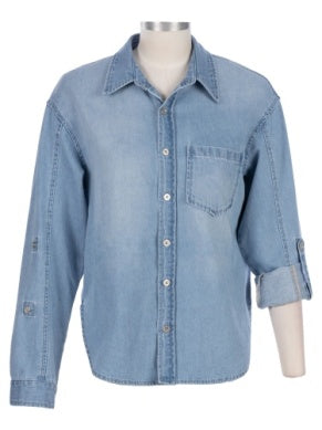 Light Wash Denim Button Down Shirt