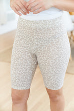 Leopard Print Biker Shorts (Taupe)