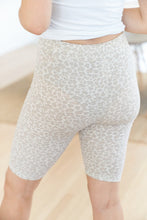 Leopard Print Biker Shorts (Taupe)