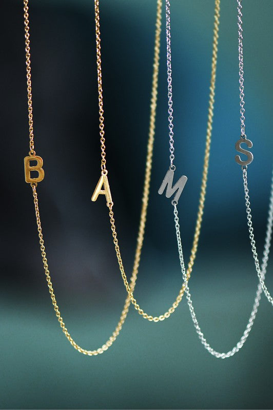 Sideways Initial Necklace