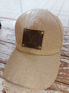 Up-cycled Gold Glitter Cap