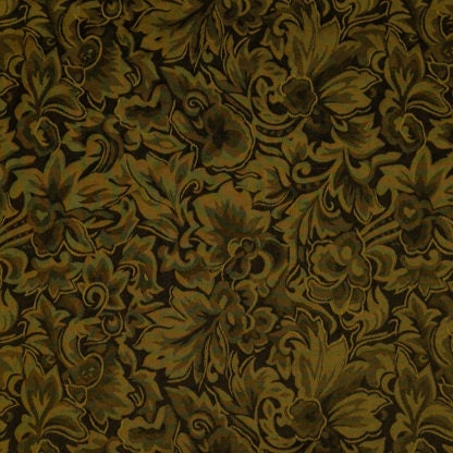 Olive Baroque Silk Wild Rag, 34.5"