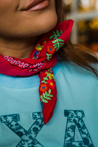 Frilly Embroidered Bandanas- 4 Colors