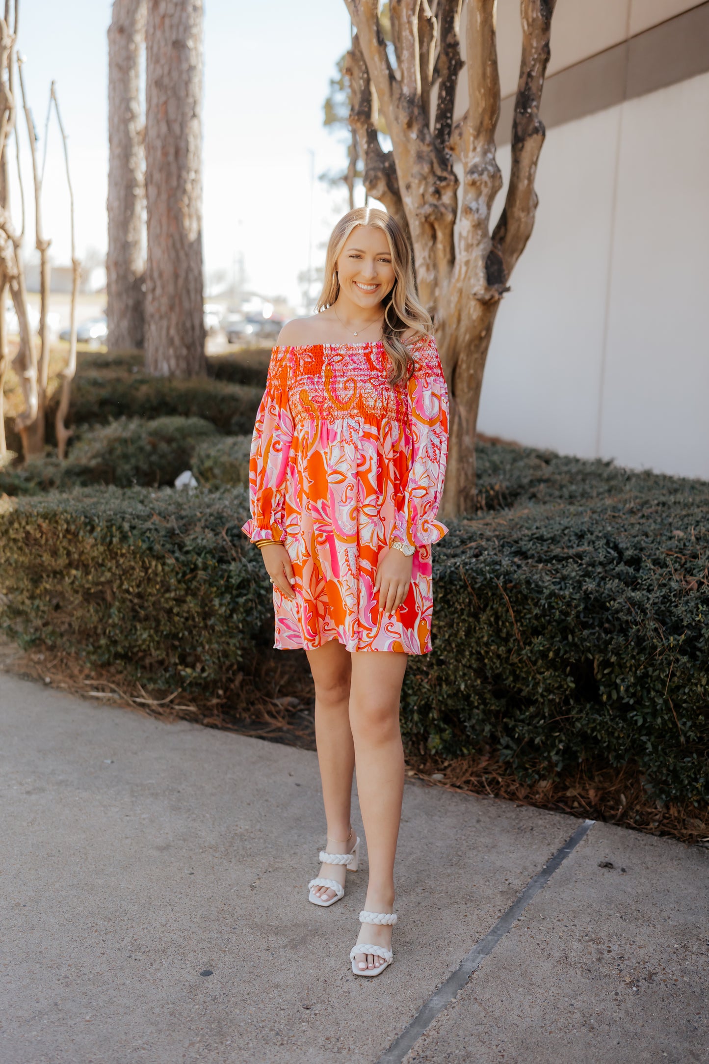 "Where the Wildflowers Lay" Off-Shoulder Dress