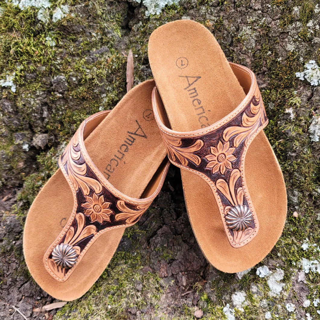 Tooled Leather Darling Sandals