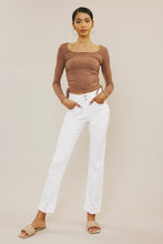 White High Rise Slim Straight Jeans ~ Kancan