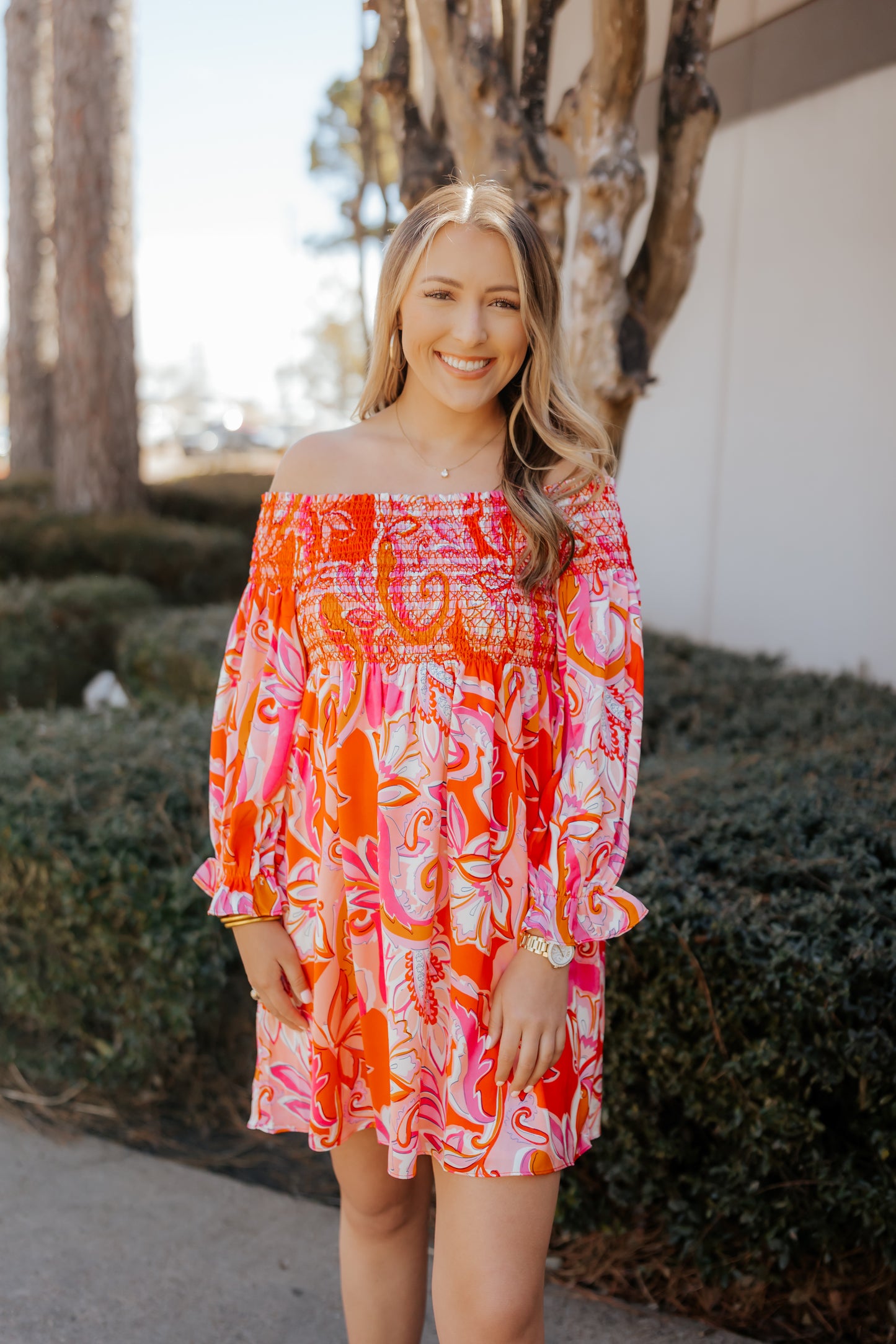 "Where the Wildflowers Lay" Off-Shoulder Dress