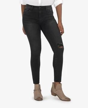 Connie High Rise Slim Fit Ankle Skinny Black Wash